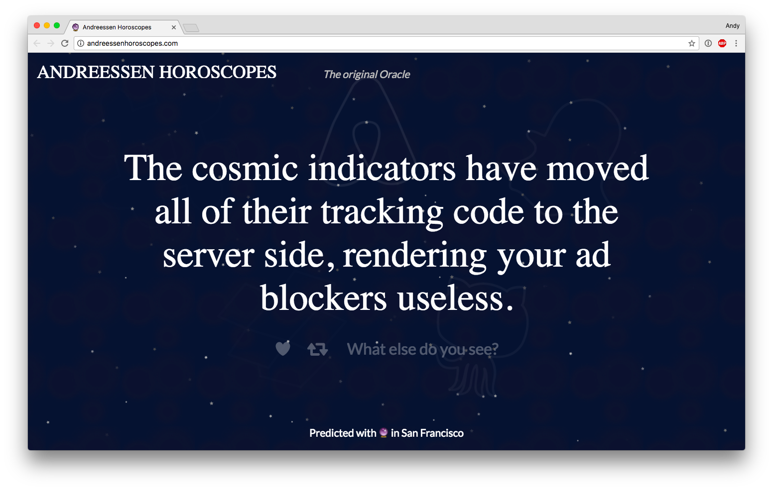 Andressen Horoscopes homepage.
